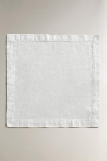 HEMSTITCHED COTTON NAPKINS (PACK OF 2) - White by Zara - Image 1