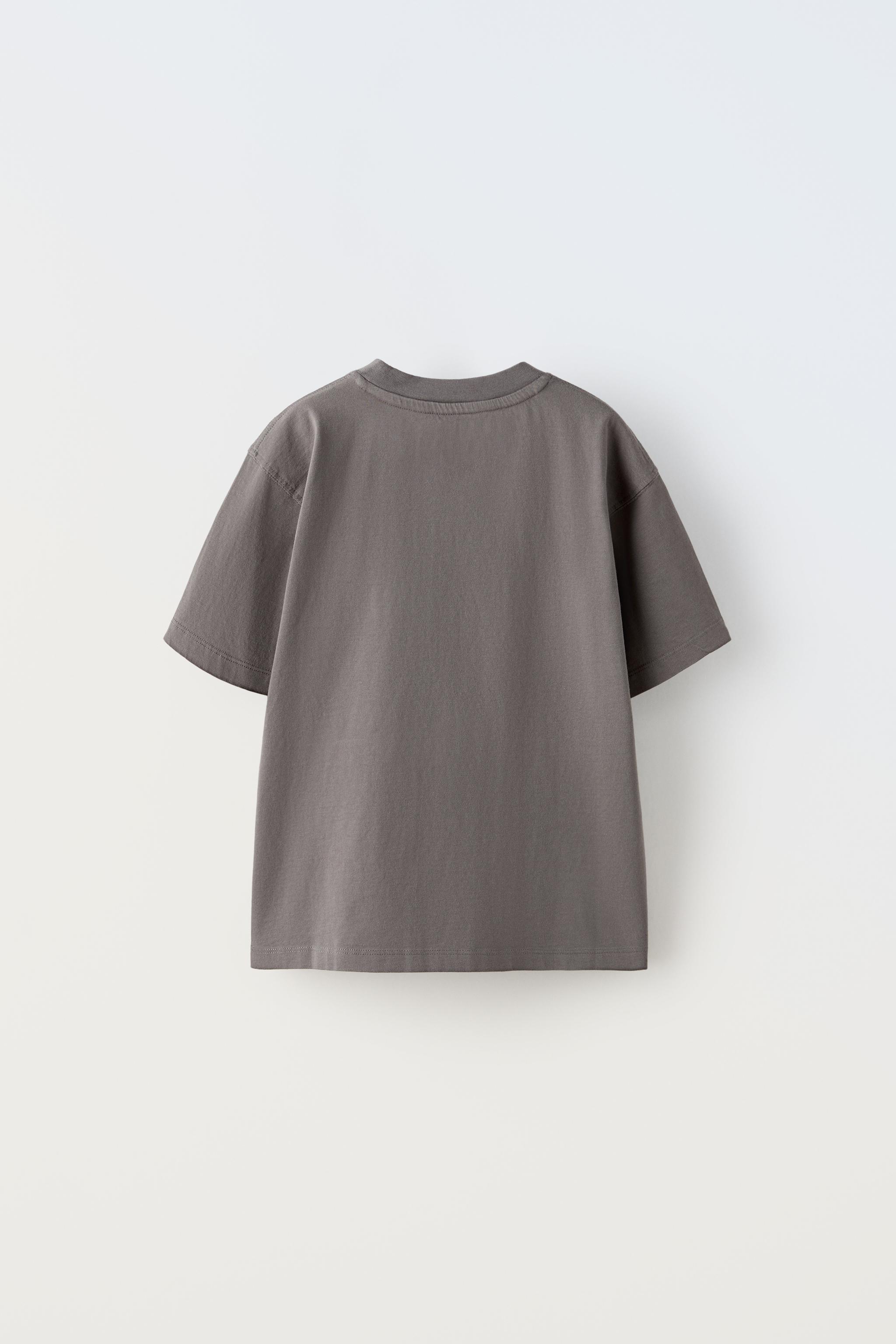 CONTRASTING OZUNA © BEAR PRINT T-SHIRT - Gray | ZARA 