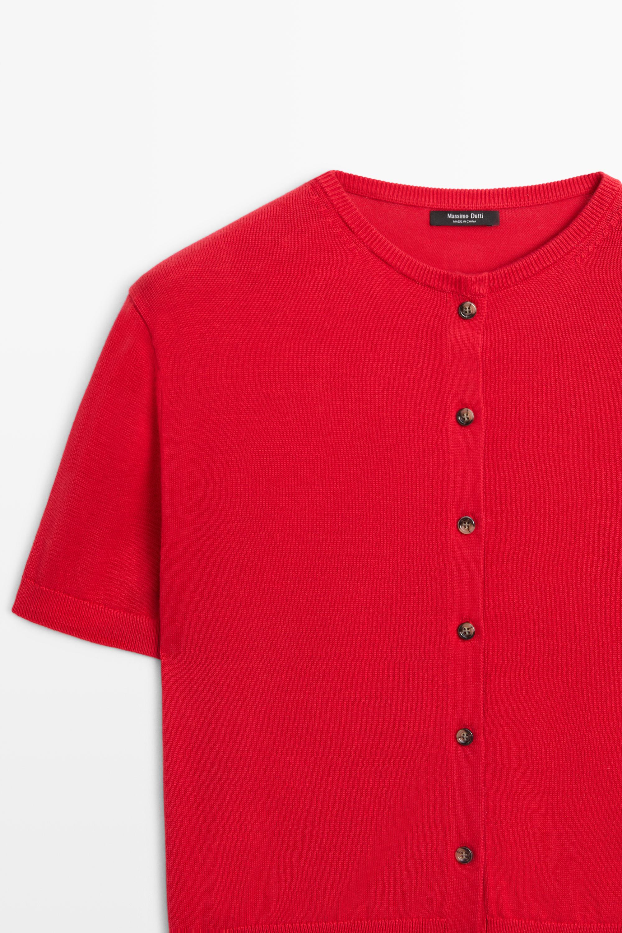 Cardigan 100 % coton manches courtes
