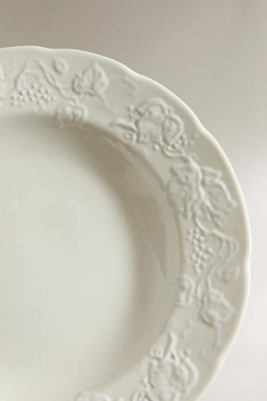 GRAPE PORCELAIN SOUP PLATE - Cream by Zara - Image 2
