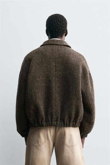 BOUCLÉ TEXTURED JACKET - Dark green by Zara - Image 2