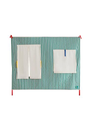 KIDS' X THE ANIMALS OBSERVATORY COTTON CURTAIN WITH WINDOWS - Multicoloured by Zara
