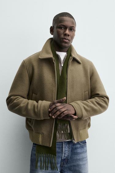 WOOL BLEND PUFFER JACKET - Greenish by Zara - Image 4