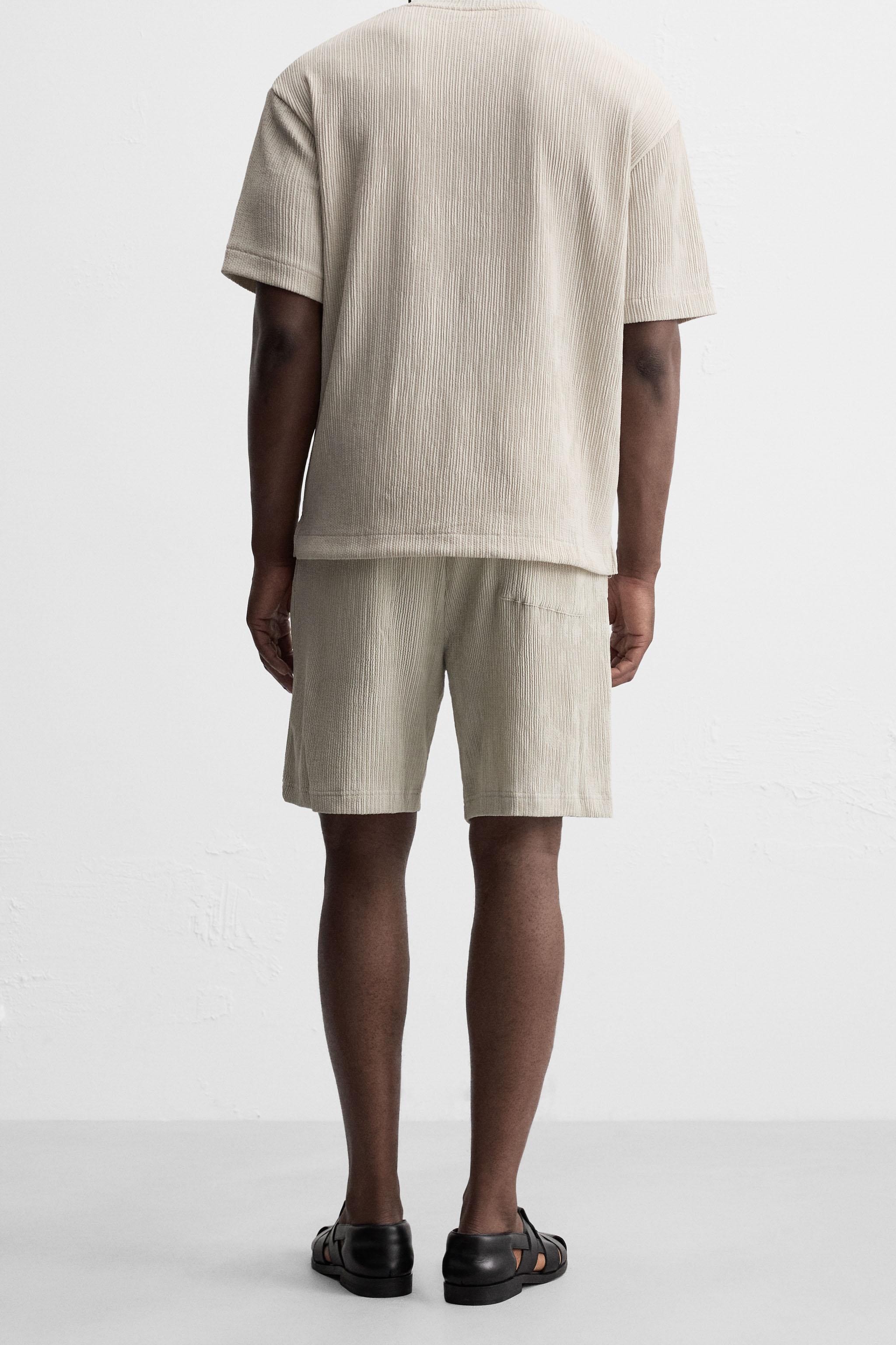 IRREGULAR TEXTURED SHORTS - Brown / Taupe | ZARA United States