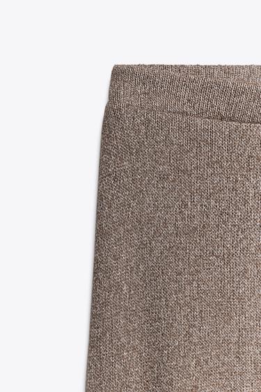 JUPE DROITE EN MAILLE AJOURÉE - Marron / Écru de Zara - Image 5