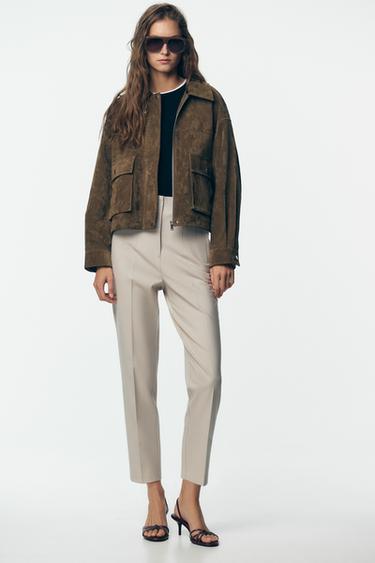HIGH-WAIST TROUSERS - Beige by Zara
