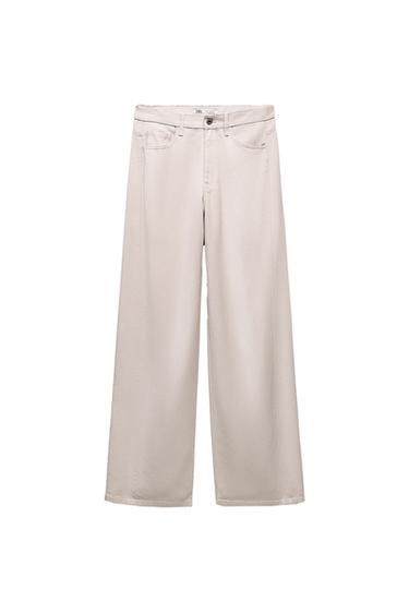 TRF WIDE-LEG HIGH-WAIST SHINY TROUSERS