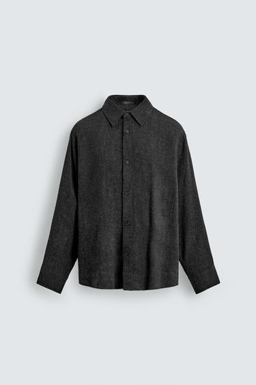 СТРУМУЮЧА СОРОЧКА RELAXED FIT - Темно-сірий Zara