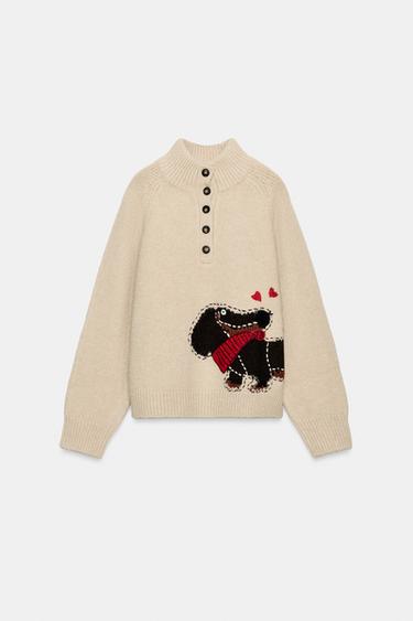 BUTTONED KNIT JUMPER - Beige by Zara - Image 0
