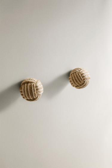 PACK OF KNOTTED DOOR KNOBS (PACK OF 2) - Light beige by Zara - Image 1