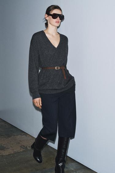 JERTSEA, %100 ARTILEZKOA, OVERSIZE, GERRIKOAREKIN - Grisa, Zara-rena - Irudia 0