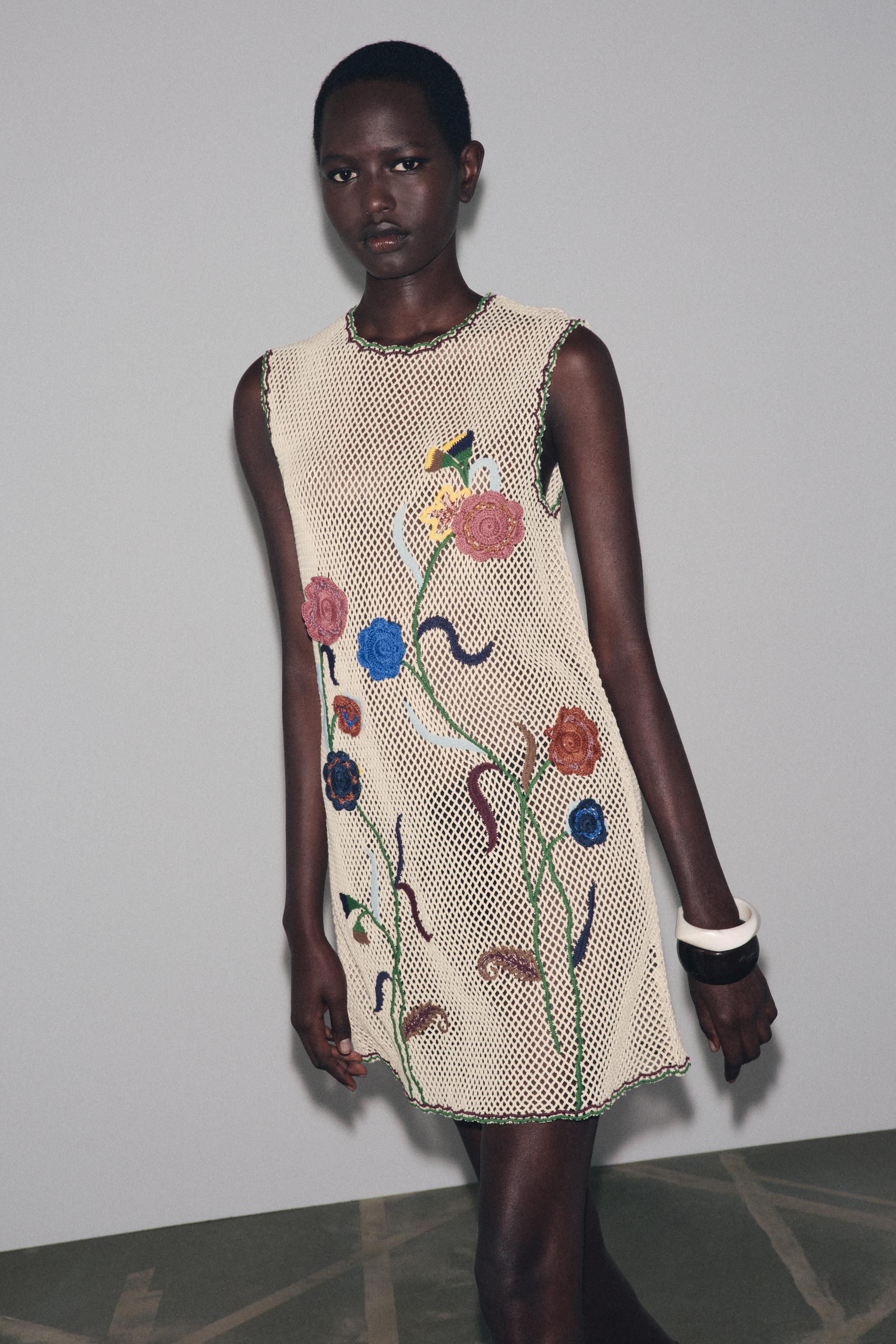 ROBE CROCHET BRODERIES FLEURS ZW COLLECTION