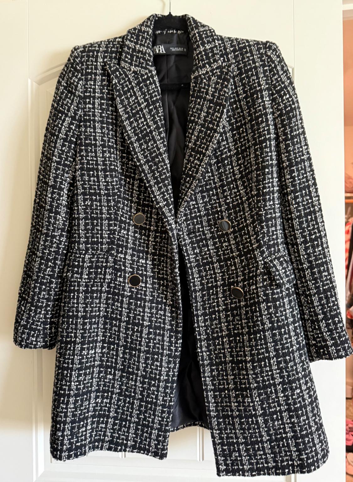 DOUBLE BREASTED TEXTURED WEAVE JACKET