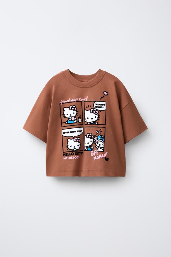 CAMISETA VIÑETAS HELLO KITTY © SANRIO - Marrón de Zara - Imagen 0