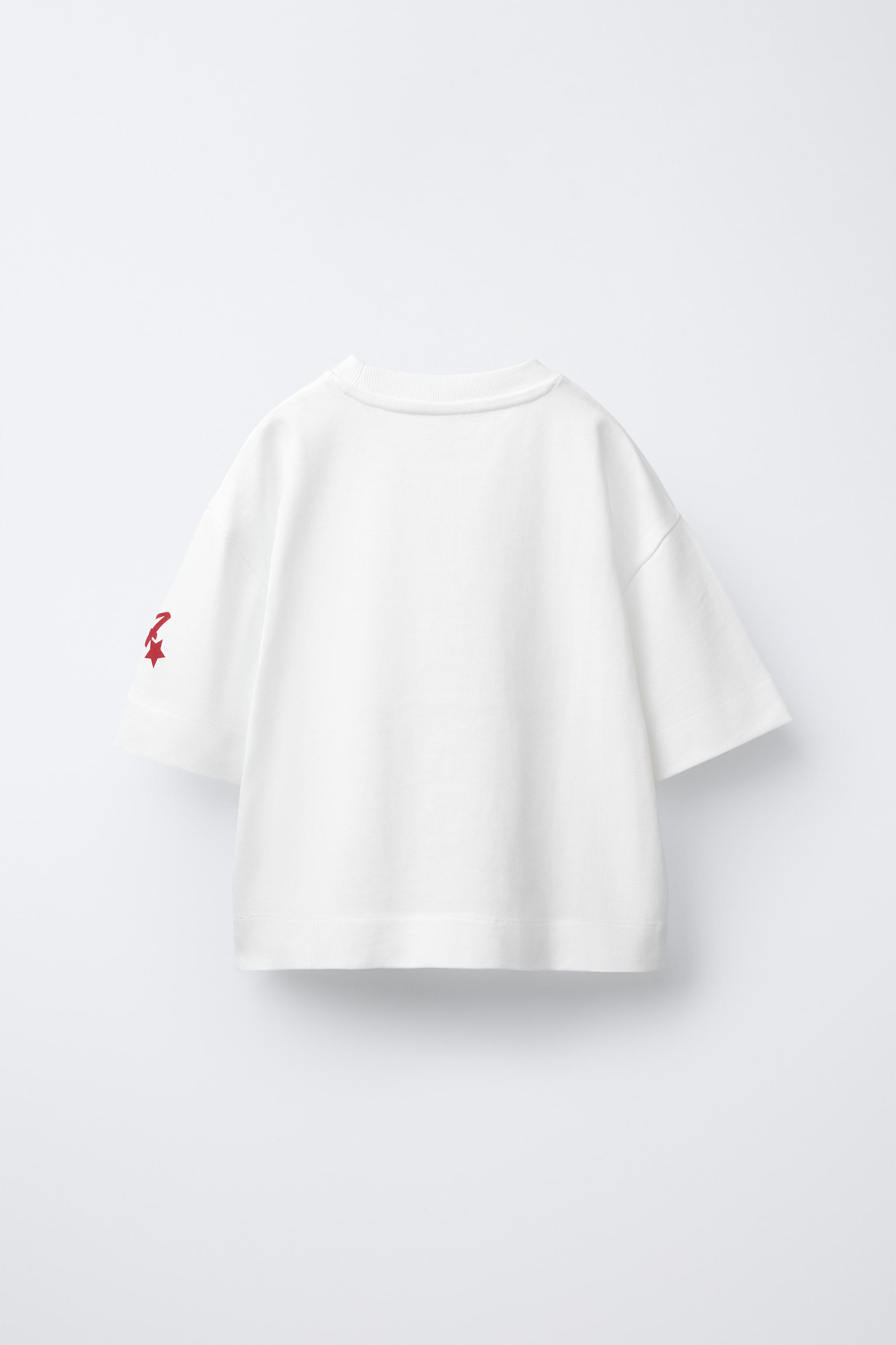 テキスト＆ナンバープリントTシャツ - ホワイト | ZARA Japan / 日本