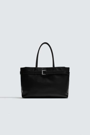 حقيبة SHOPPER بحزام - أسود الخاص بـ Zara