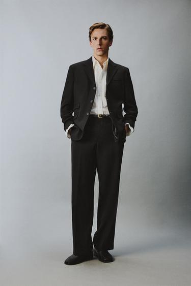 BLAZER TRAJE RELAXED FIT VISCOSA - LINO - Negro de Zara