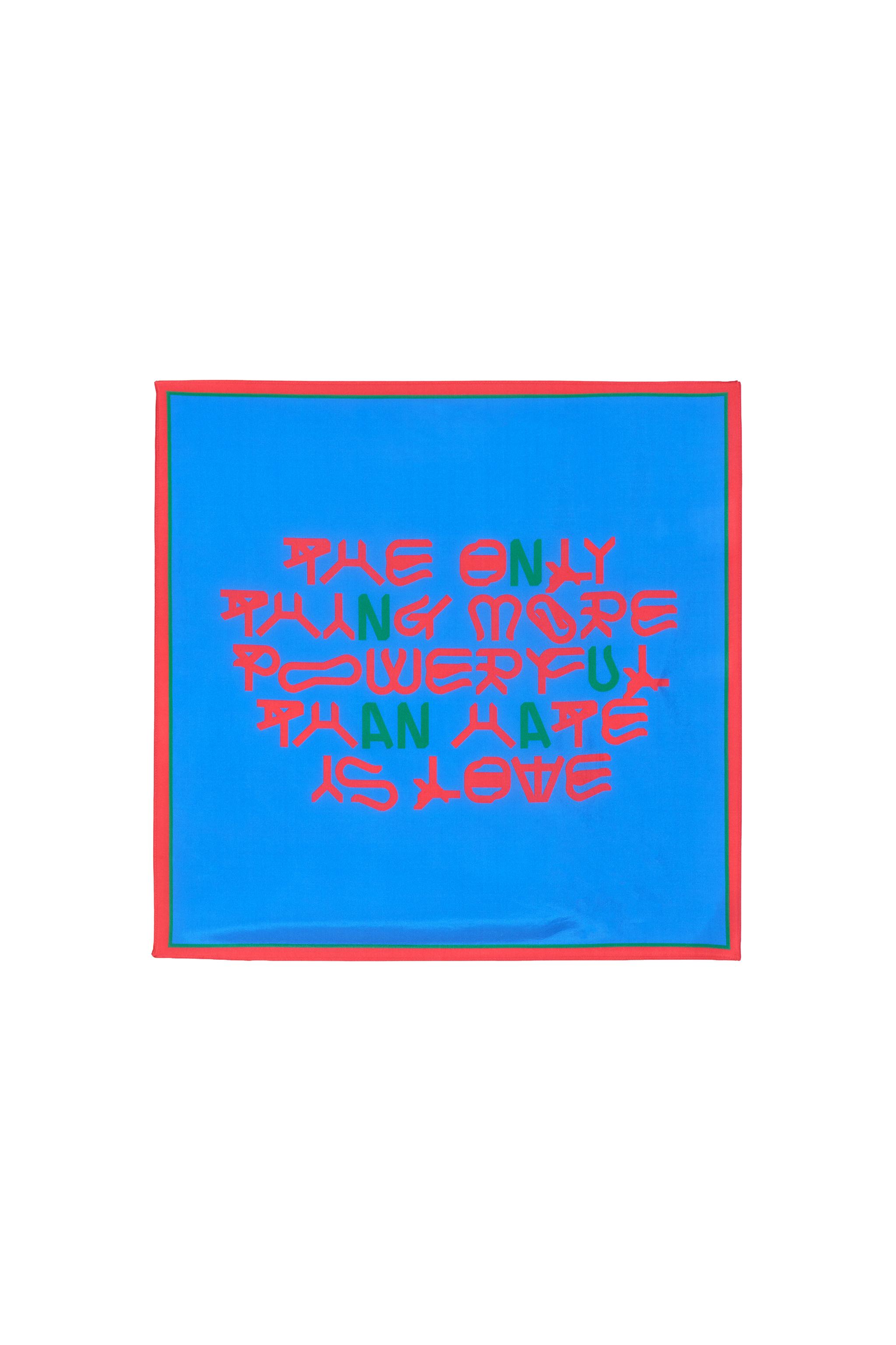 LOVE PRINT 100% SILK BANDANA - Bluish | ZARA United States