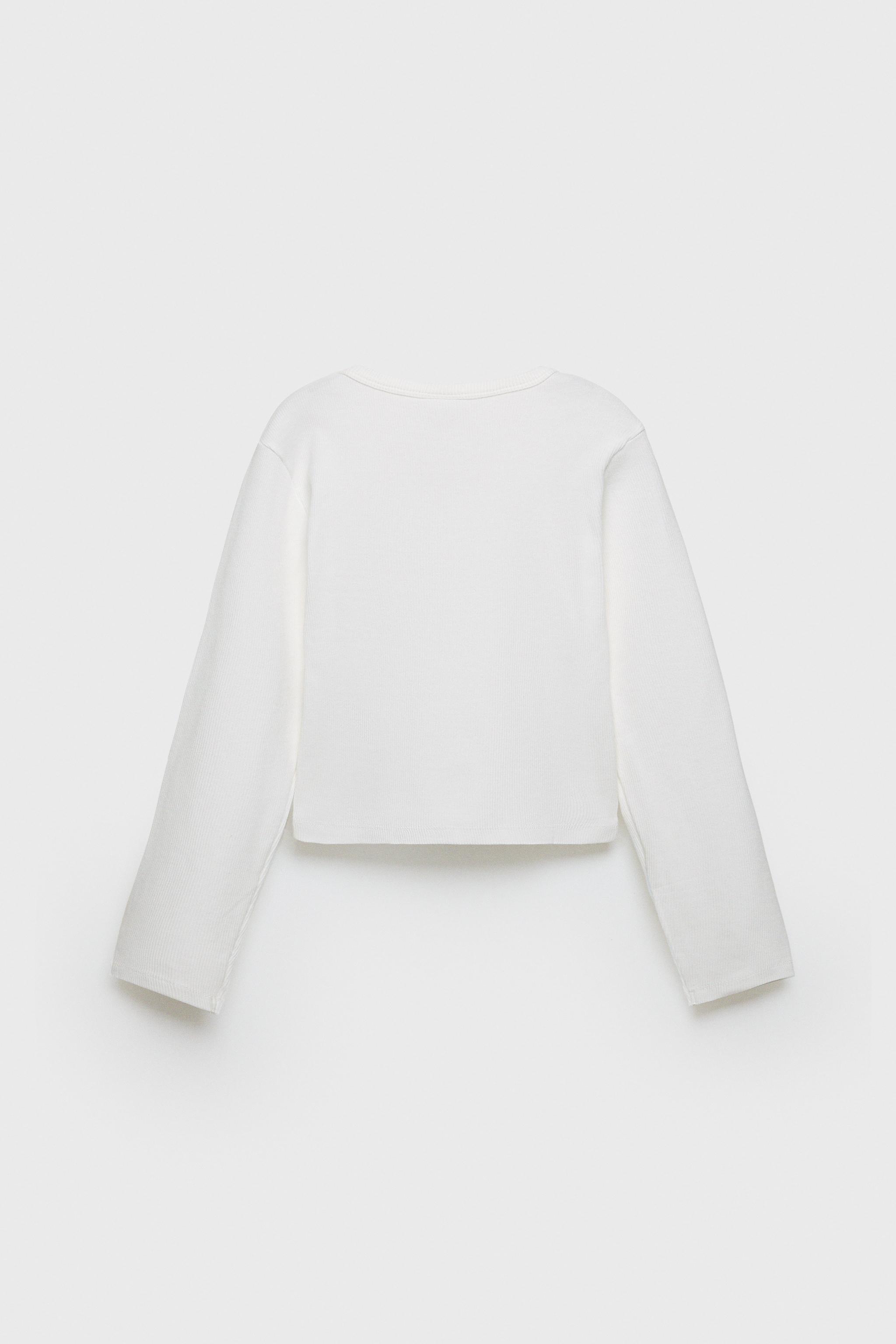 Z3D RIBBED V-NECK SHIRT - White | ZARA United States