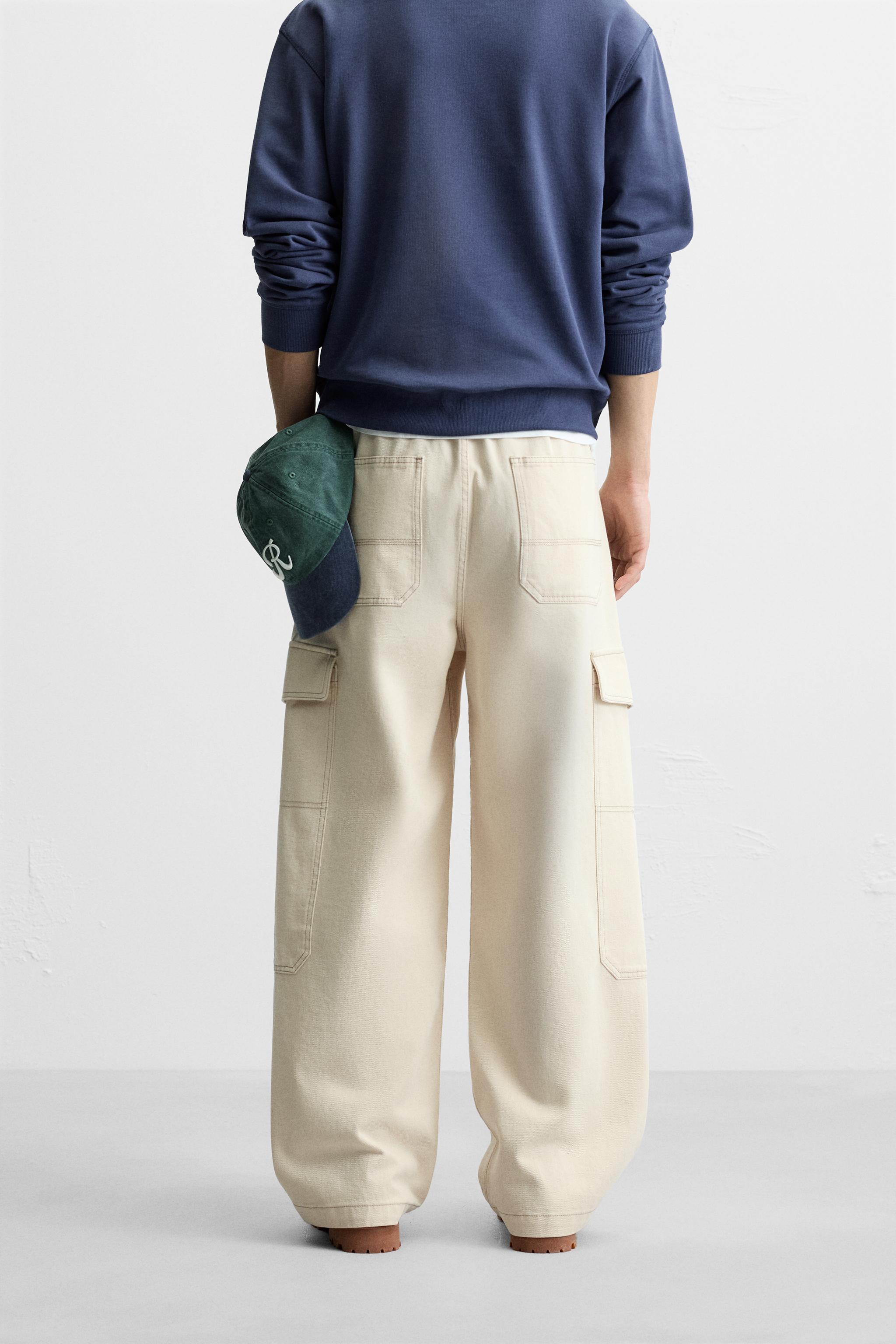 WIDE FIT CARGO PANTS - Light beige | ZARA United States
