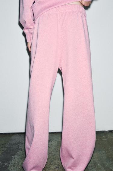 PANTALON EN MOLLETON ZA - Rose chiné de Zara - Image 2