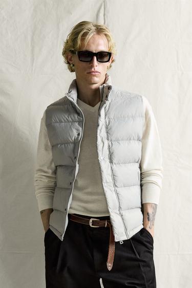 CHALECO 80% PLUMÓN - 20% PLUMA WATER REPELLENT - Gris claro de Zara