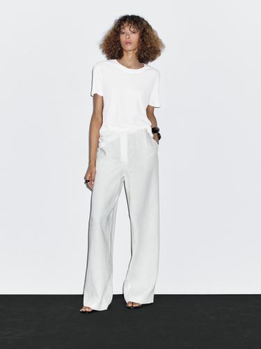 Camiseta ligera manga corta - Blanco de Zara - Imagen 0