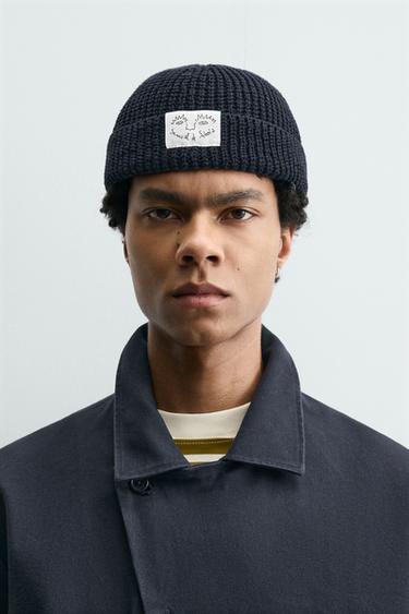 GORRO BEANIE PATCH SAMUEL DE SABOIA X ZARA - Azul-marinho da Zara - Imagem 0