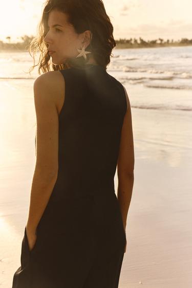 SHORT ROUND NECK WAISTCOAT - Black by Zara - Image 2
