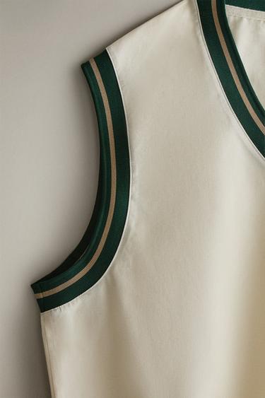 VESTE SANS MANCHES GOLF - Écru / Vert de Zara - Image 2