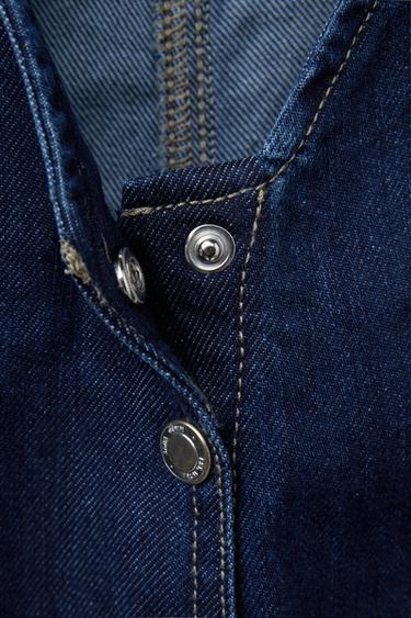 SALOPETTE EN DENIM AVEC NŒUDS - Bleu de Zara - Image 3