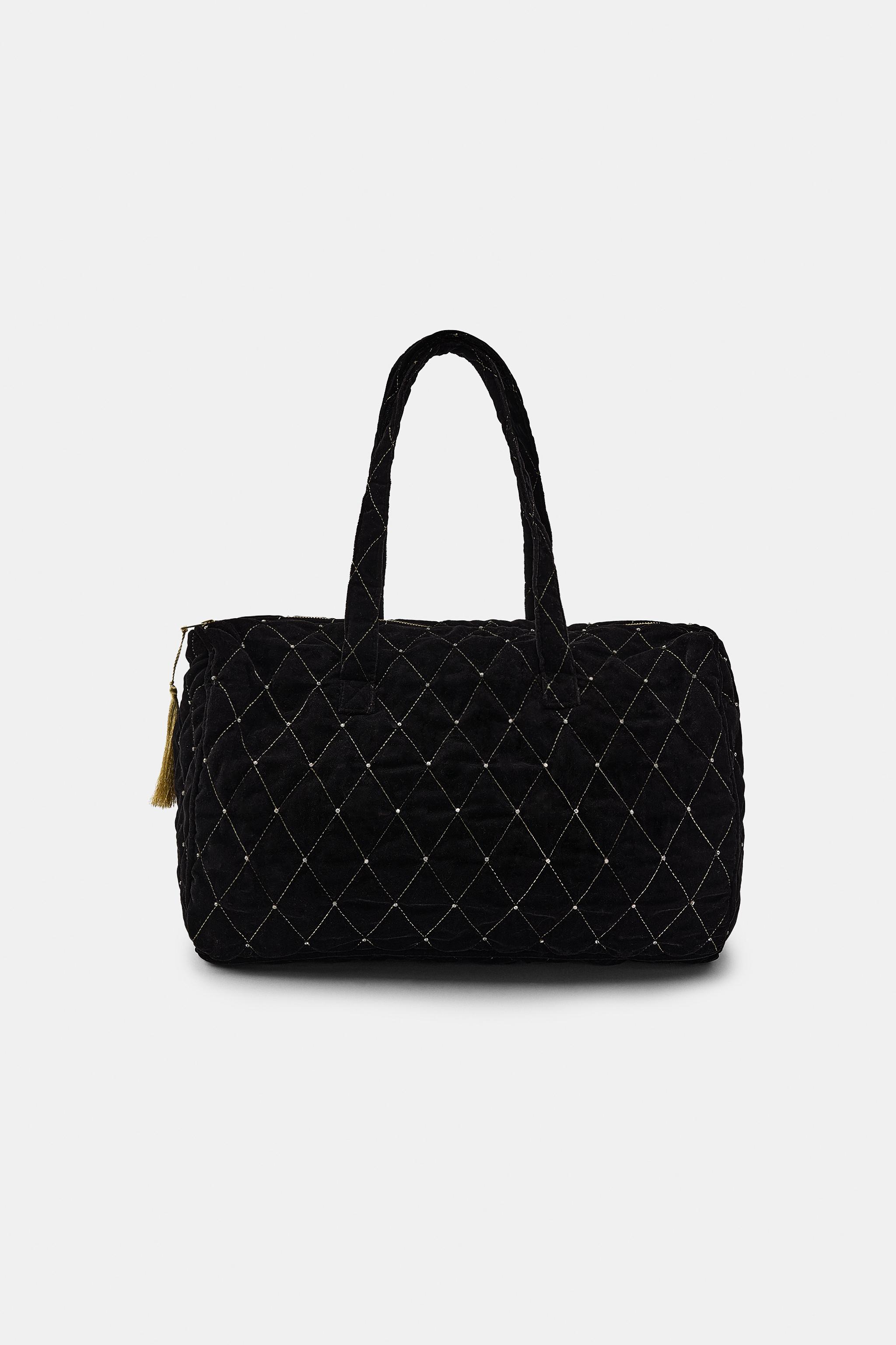 SHINY QUILTED VELVET BAG