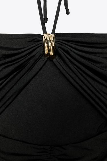 CUT-OUT MIDI DRESS - Black by Zara - Image 5
