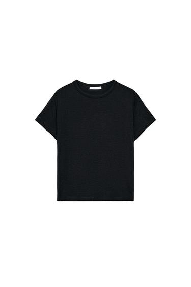 COTTON SHORT SLEEVE T-SHIRT - Charcoal by Zara