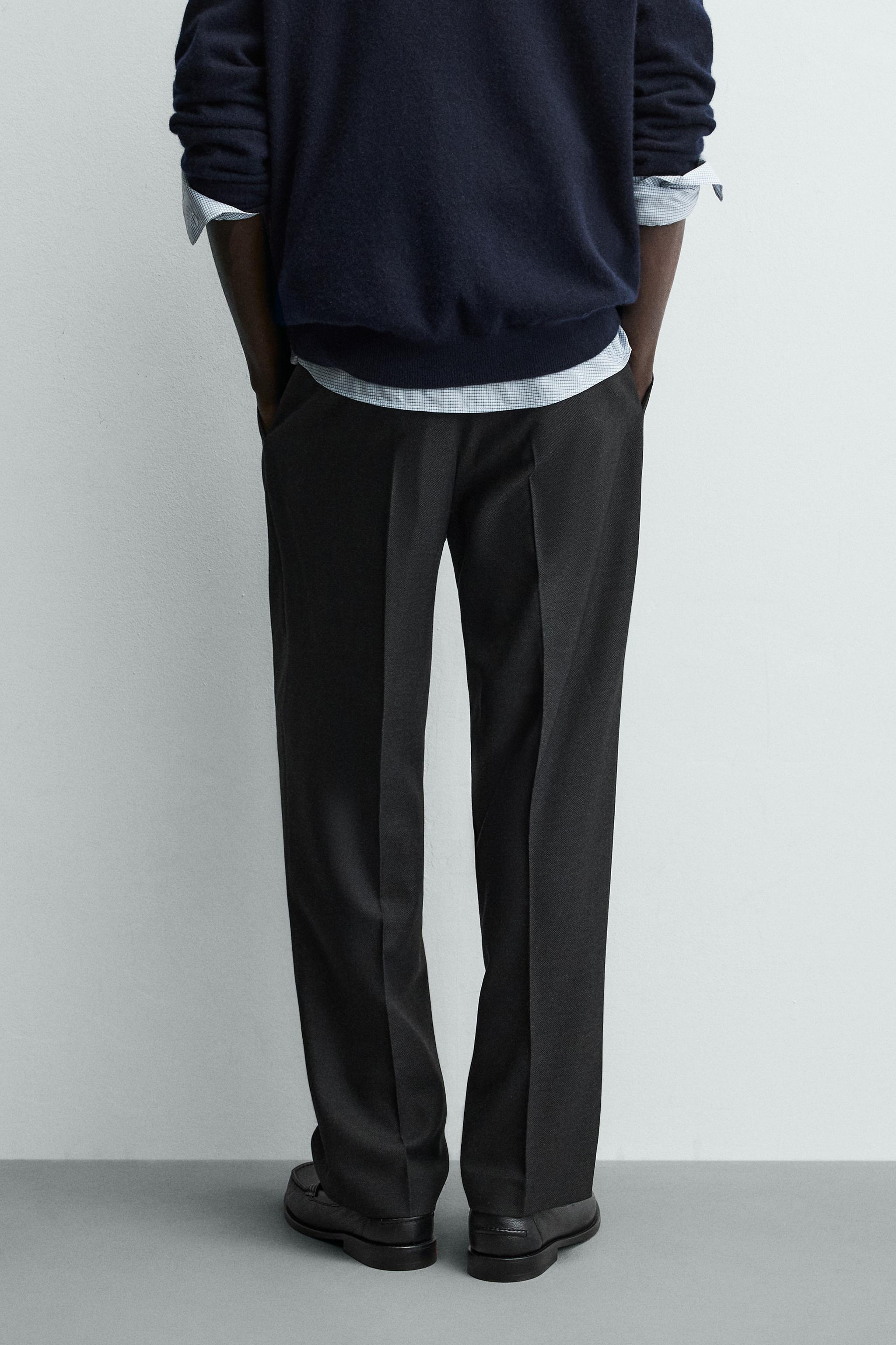 PANTALON REGULAR FIT À PLIS