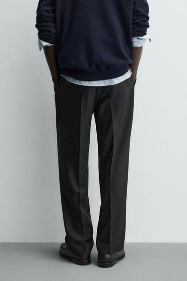 PANTALON REGULAR FIT À PLIS - Gris anthracite de Zara - Image 2