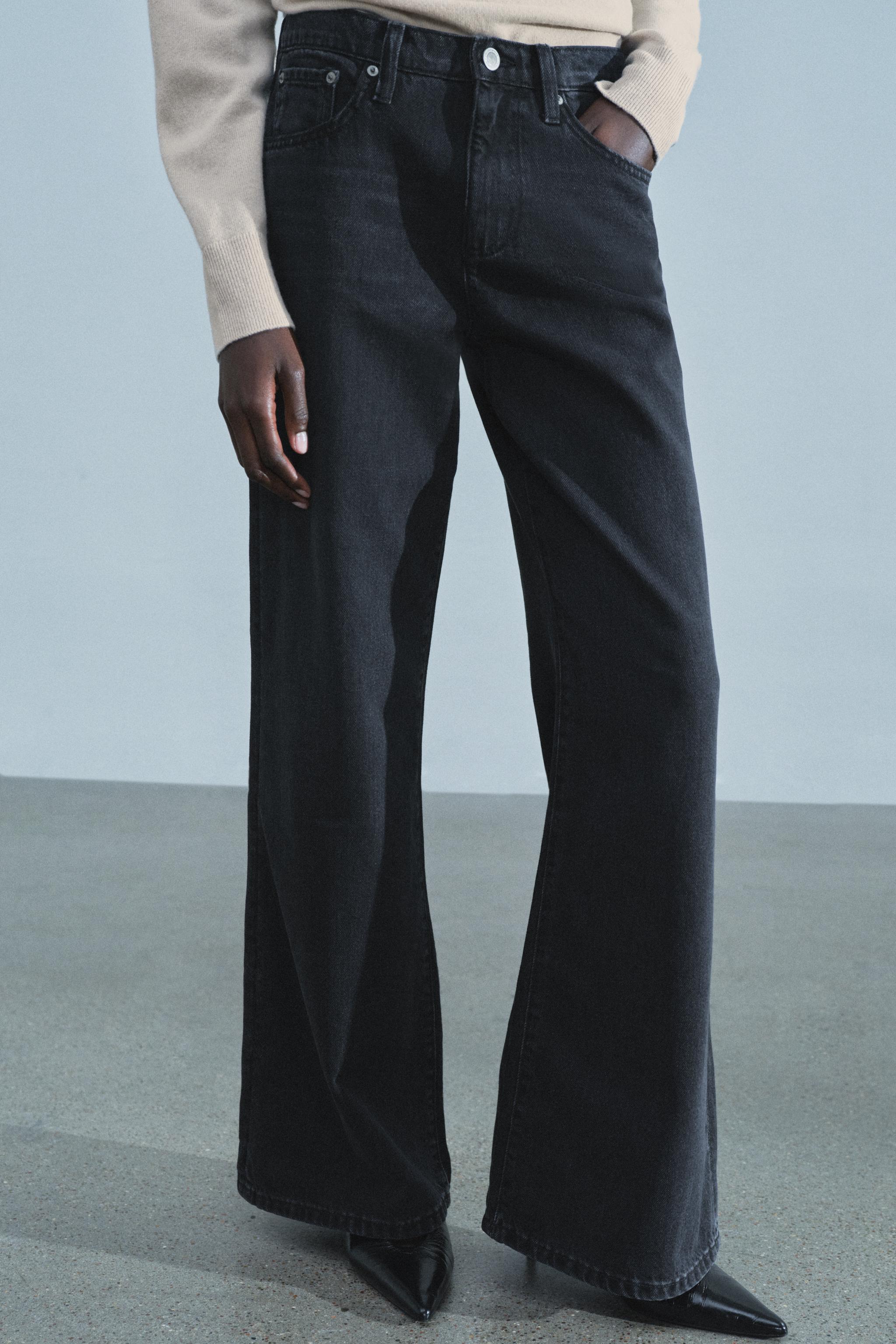ZW COLLECTION LOW-RISE WIDE-LEG JEANS