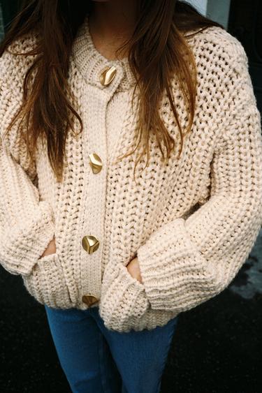 CHAQUETA PUNTO GRUESO - Crudo de Zara