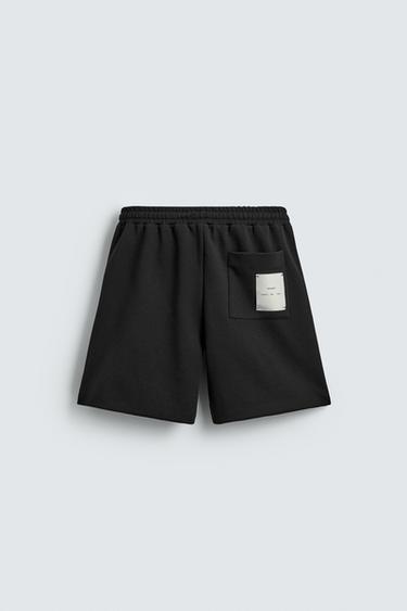 LABELLED JOGGER BERMUDA SHORTS - Black by Zara - Image 7