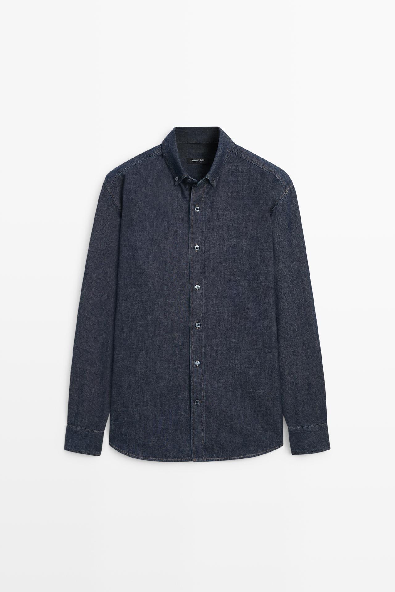 100% Cotton Regular Fit Denim Shirt — Blue