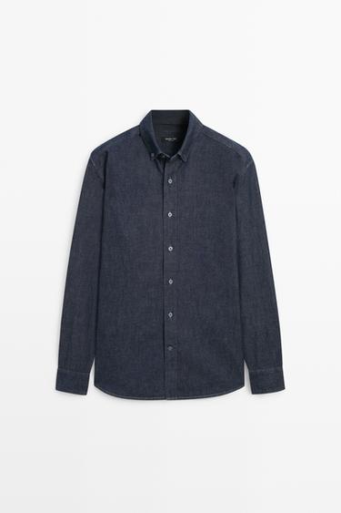 100% Cotton Regular Fit Denim Shirt — Blue 1