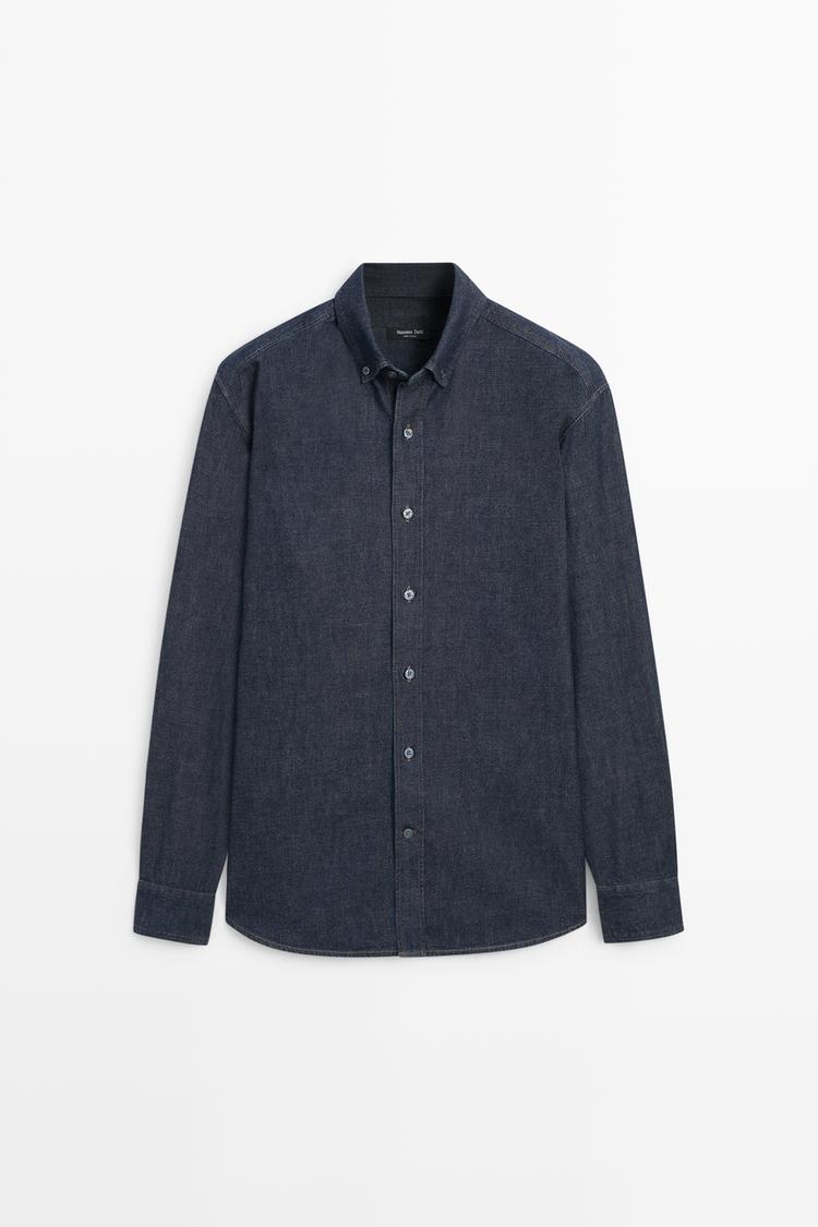 100% Cotton Regular Fit Denim Shirt — Blue