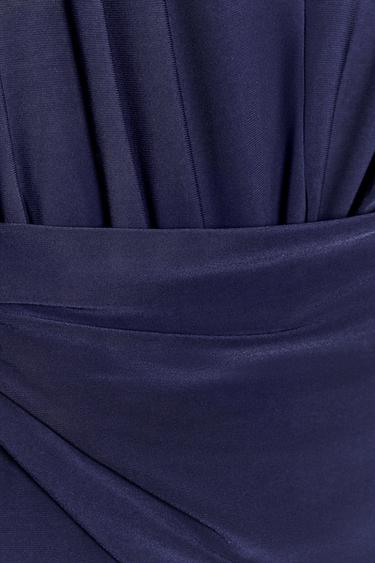 DRAPED JUMPSUIT WITH SHOULDER PADS - Navy blue by Zara