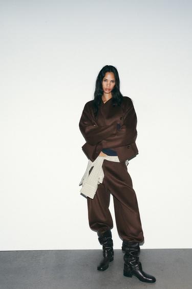 SOFT CROSSOVER JACKET - Dark brown by Zara - Image 0