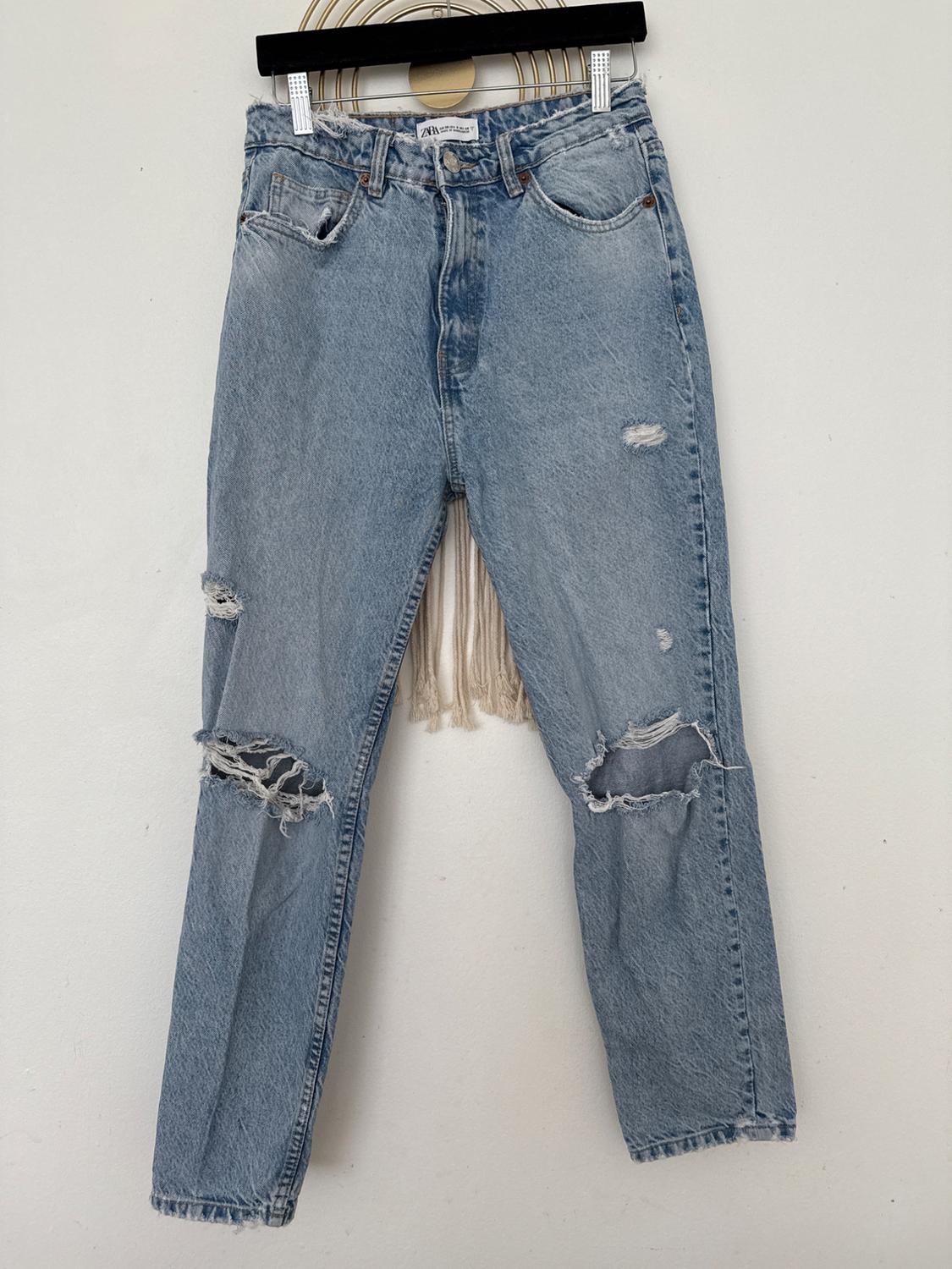 JEANS Z1975 RECTOS TIRO MEDIO ROTOS