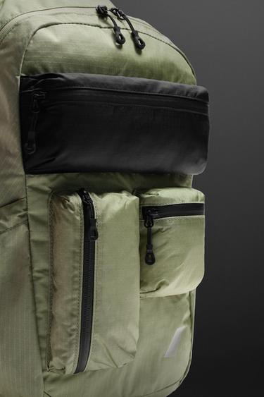 SAC À DOS SPORT AVEC POCHES MULTIPLES - Vert kaki de Zara - Image 6