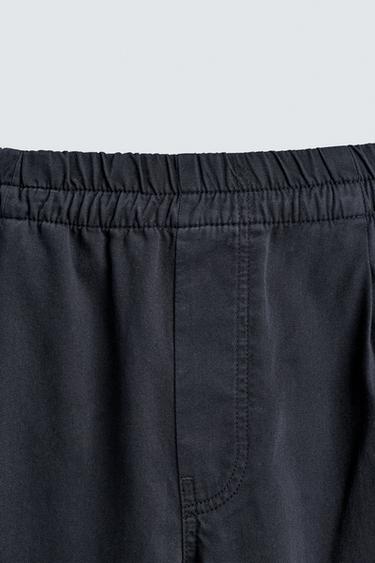 PANTALON COUPE DÉCONTRACTÉE EN COTON - Gris / Bleu de Zara - Image 8