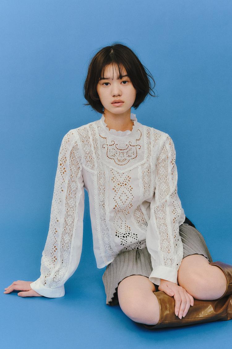 ZW COLLECTION ロマンチック刺繍ブラウス - ホワイト | ZARA Japan / 日本
