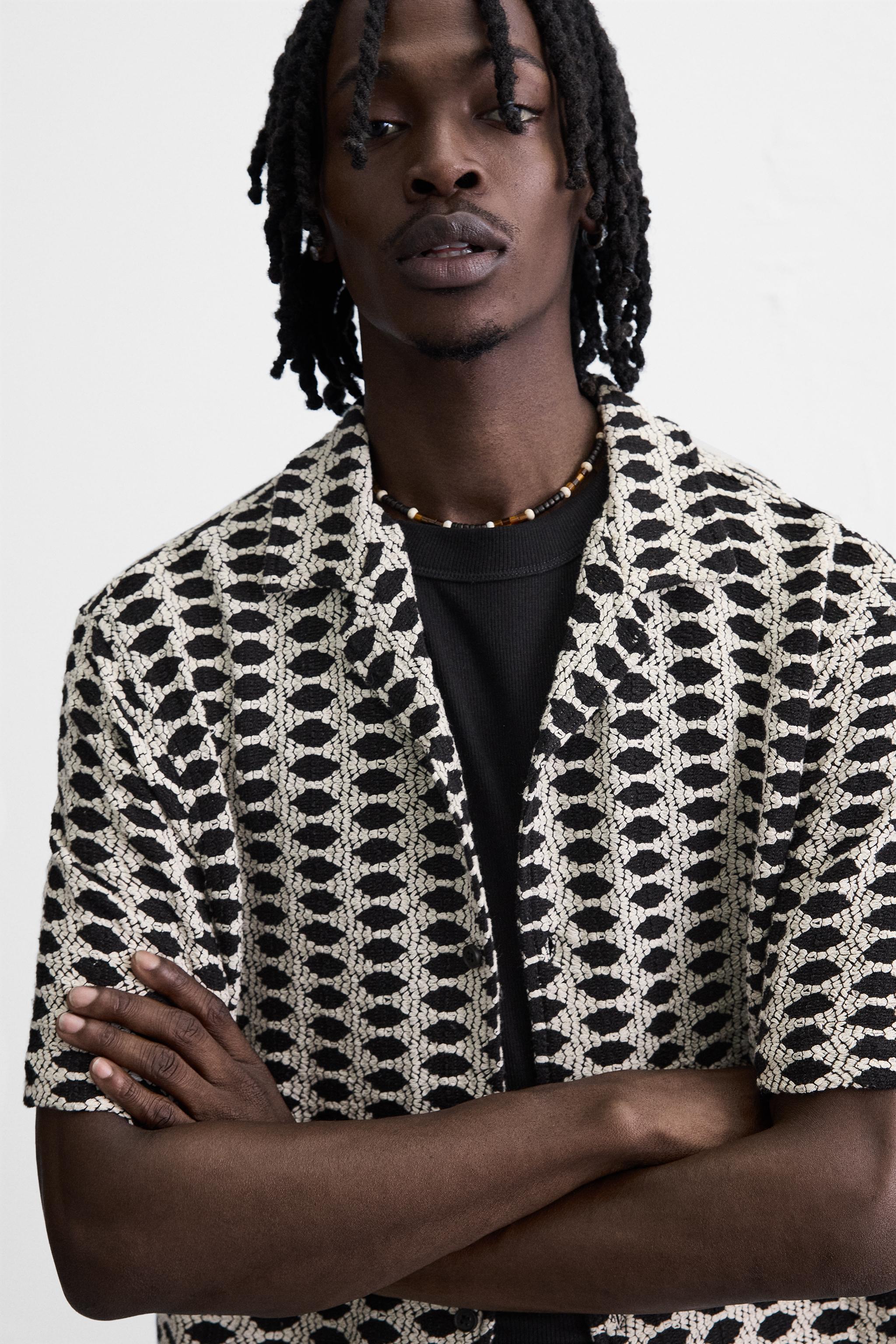 CHEMISE JACQUARD CONTRASTÉE