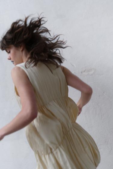 GATHERED BALLOON DRESS - Cream by Zara - Image 2